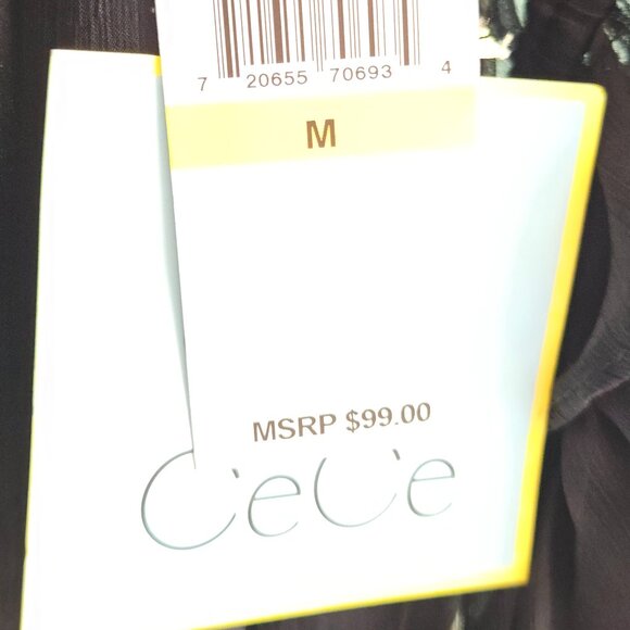 New Black sheer Peasant Blouse - Picture 7 of 7